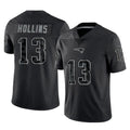 NE.Patriots #13 Mack Hollins Player Black Reflective LImited Home Game Odoa Stitched Jerseys