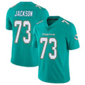 M.Dolphins #73 Austin Jackson Player Aqua Limited Vapor Untouchable Home Game Odoa Stitched Jerseys