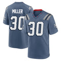 NE.Patriots #30 Jam Miller Player Blue Rivalries Collection Home Game Odoa Stitched Jerseys