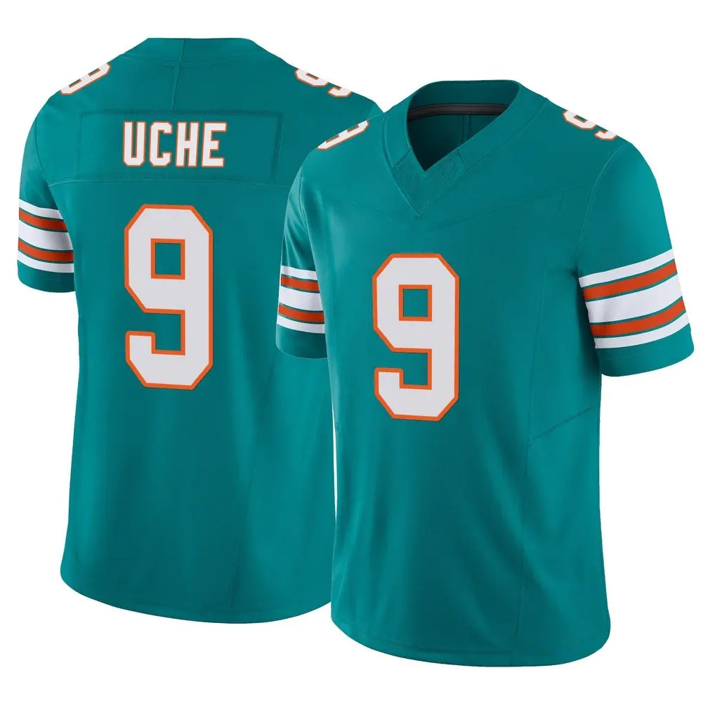 M.Dolphins #9 Joshua Uche Player Aqua Limited Alternate Vapor F.U.S.E. Home Game Odoa Stitched Jerseys