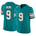 M.Dolphins #9 Joshua Uche Player Aqua Limited Alternate Vapor F.U.S.E. Home Game Odoa Stitched Jerseys