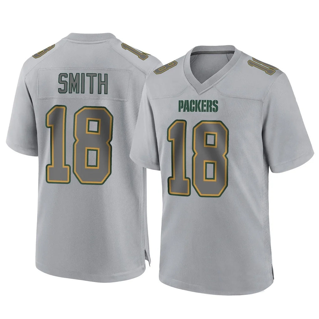 GB.Packers #18 Jonnu Smith Player Gray Atmosphere Fashion Home Game Odoa Stitched Jerseys