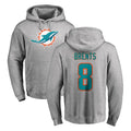 M.Dolphins #8 JuJu Brents Player Gray LOGO Pullover Hoodies Limited Odoa Stitched Jerseys