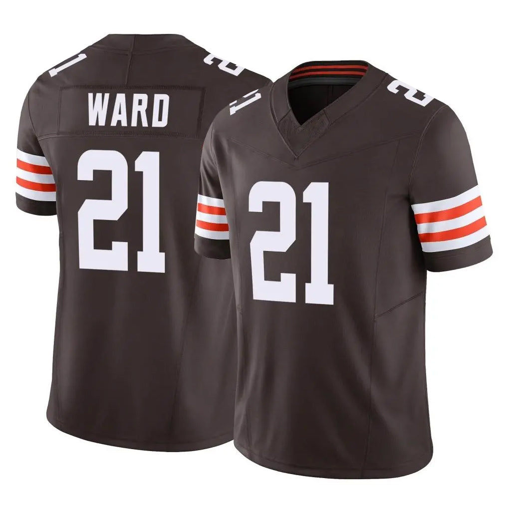 C.Browns #21 Denzel Ward Player Brown Vapor F.U.S.E. Limited Home Game Odoa Stitched Jerseys