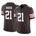C.Browns #21 Denzel Ward Player Brown Vapor F.U.S.E. Limited Home Game Odoa Stitched Jerseys