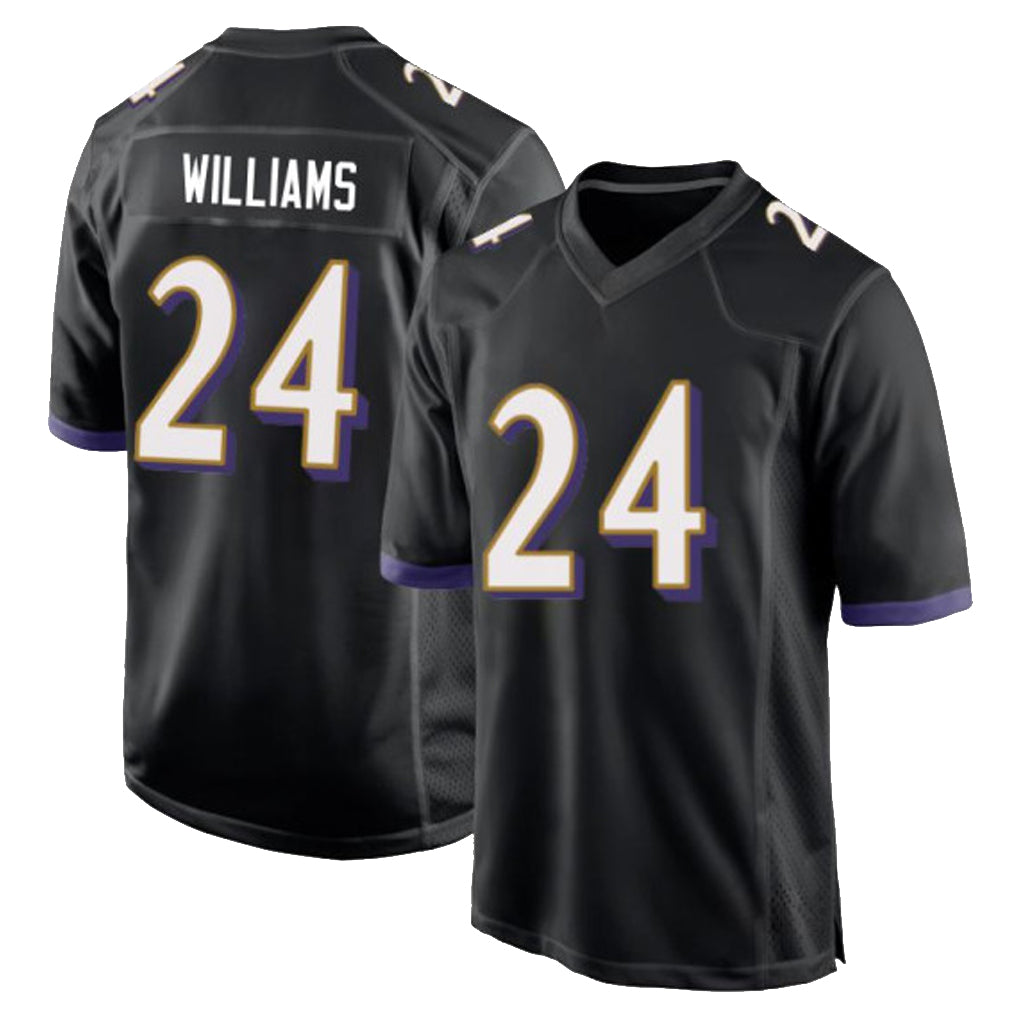 B.Ravens #24 Malaki Starks Player Black Home Game Odoa Stitched Jerseys