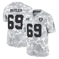 LV.Raiders #69 Adam Butler Player Arctic Camo Salute To Service Limited Game Odoa Stitched Jerseys