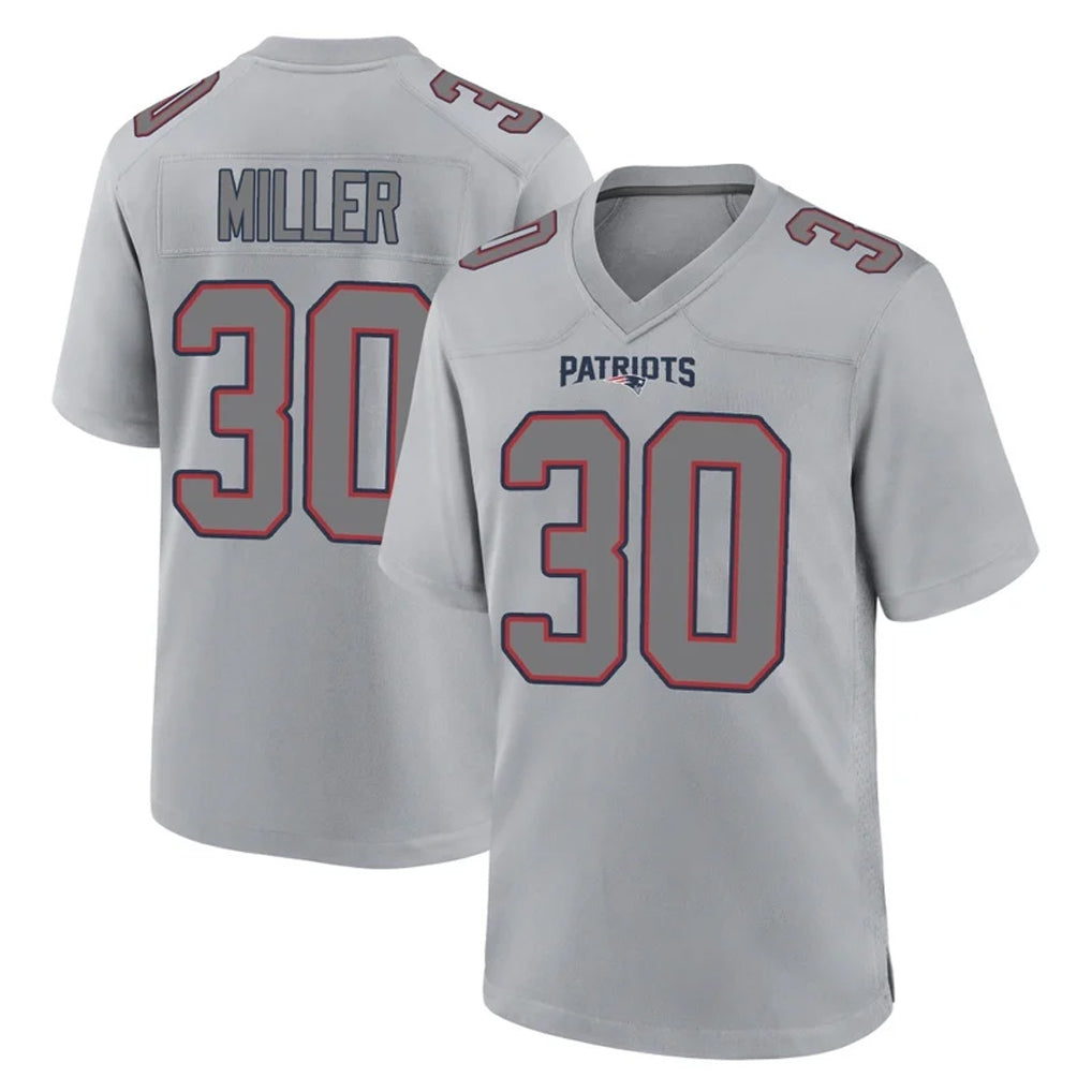 NE.Patriots #30 Jam Miller Player Gray Fashion Limited Home Game Odoa Stitched Jerseys