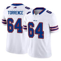 B.Bills #64 O'Cyrus Torrence Player White Vapor F.U.S.E. Jersey Limited Home Game Odoa Stitched Jerseys