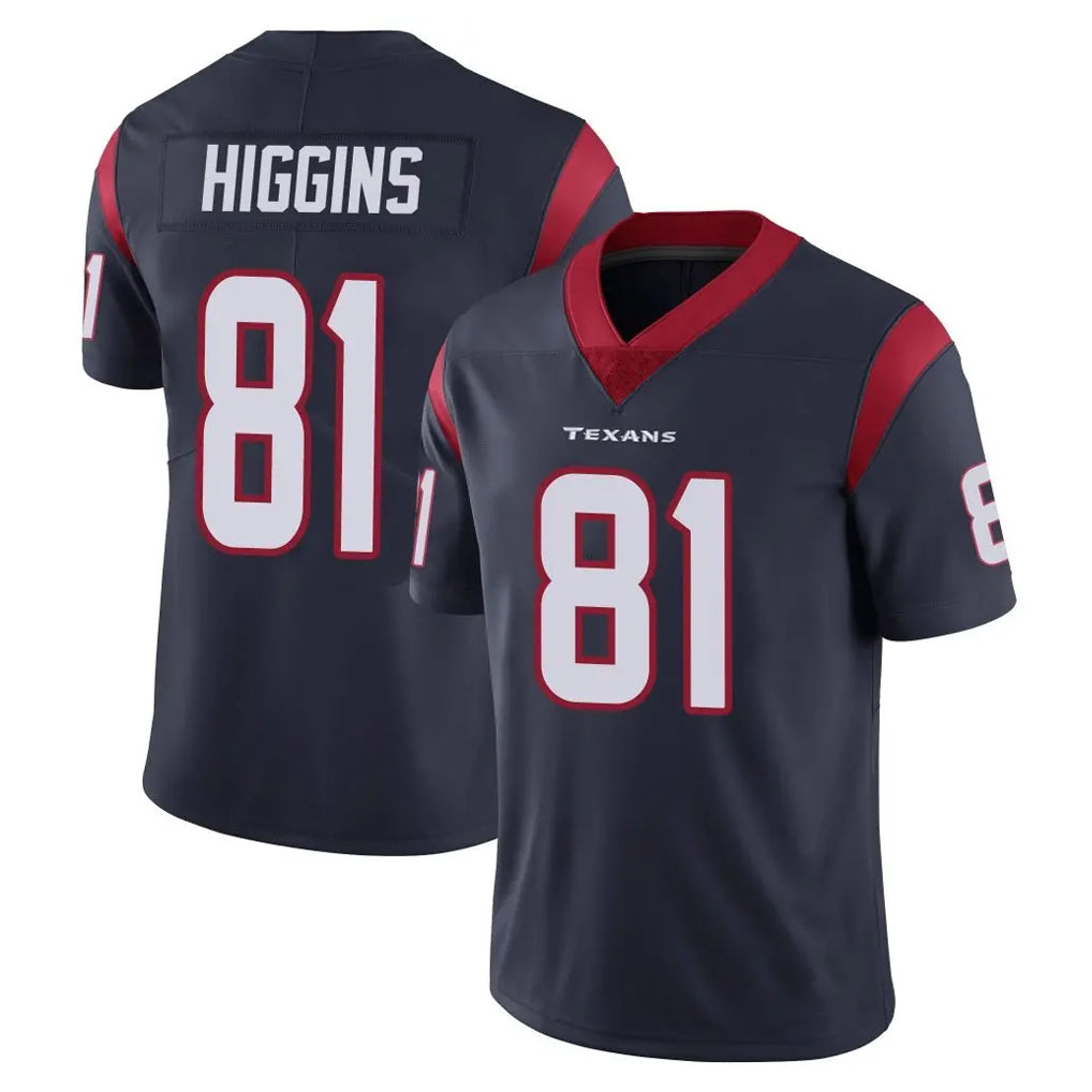 H.Texans #81 Jayden Higgins Player Navy Limited Vapor Untouchable Home Game Odoa Stitched Jerseys