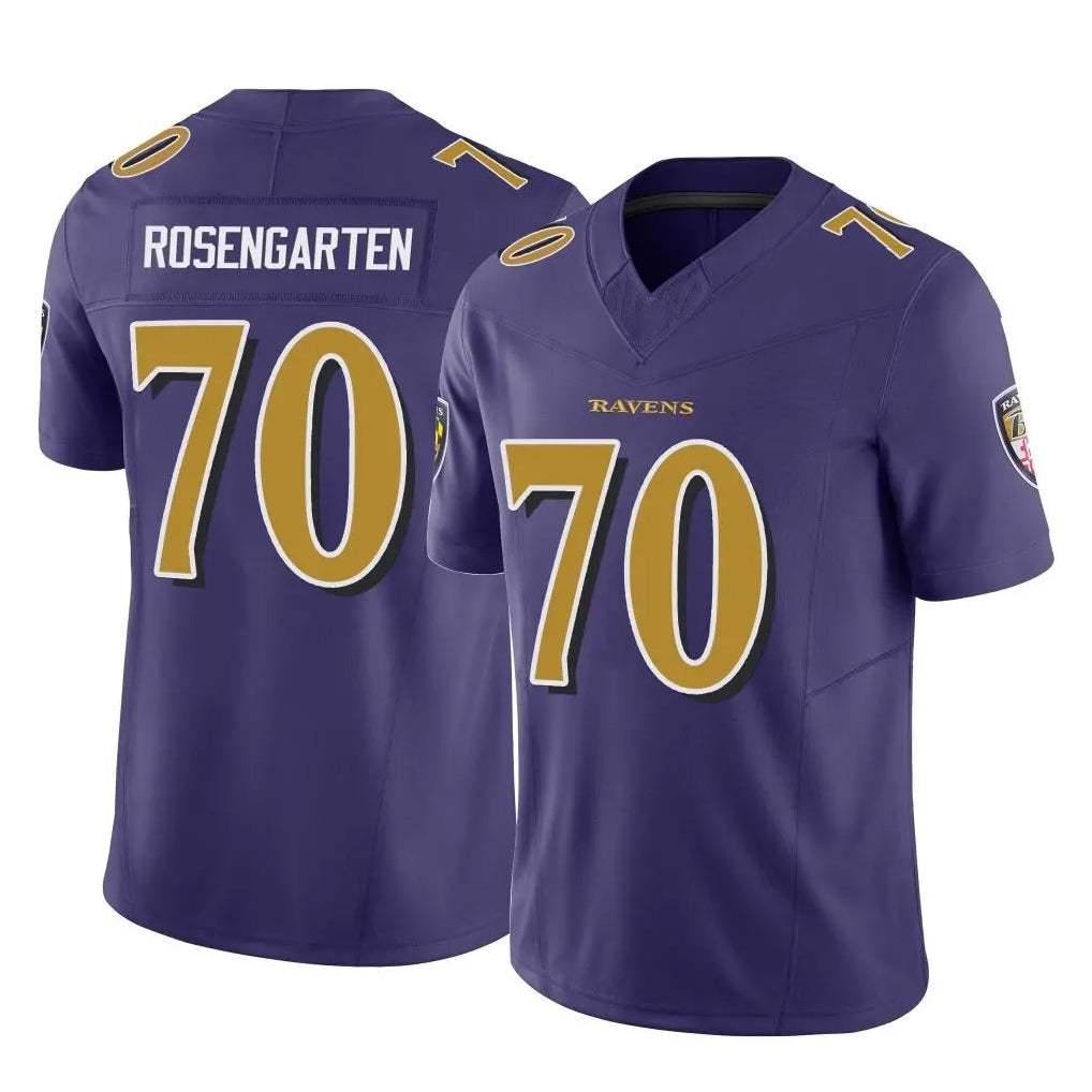 B.Ravens #70 Roger Rosengarten Player Purple Vapor F.U.S.E. Limited Odoa Stitched Jerseys