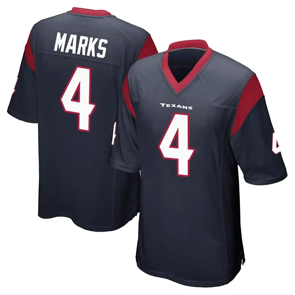 H.Texans #4 Woody Marks Player Navy Home Game Odoa Stitched Jerseys