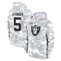 LV.Raiders #5 Eric Stokes Player Arctic Camo Salute to Service Hoodies Limited Game Odoa Stitched Jerseys