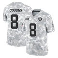 LV.Raiders #8 Kirk Cousins Player Arctic Camo Salute To Service Limited Game Odoa Stitched Jerseys