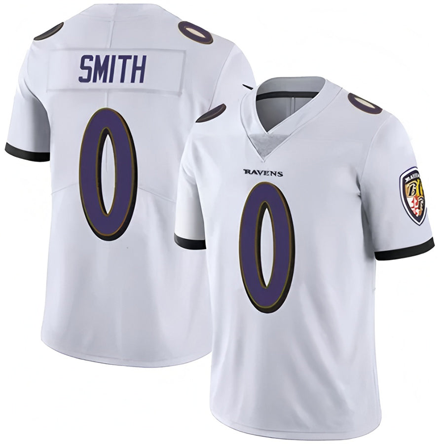 B.Ravens #0 Roquan Smith Player White Vapor F.U.S.E. Limited Odoa Stitched Jerseys