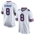 B.Bills #8 Terrel Bernard Player White Home Game Odoa Stitched Jerseys