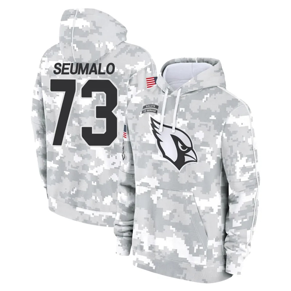 A.Cardinals #73 Isaac Seumalo Player Arctic Camo Limited Salute to Service Pullover Hoodies Game Odoa Stitched Jerseys