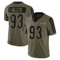 C.Bengals #93 Jonathan Allen Player Olive Salute to Service Game Odoa Stitched Jerseys