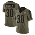 P.Steelers #30 Jaylen Warren Player Olive Salute To Service Limited Game Odoa Stitched Jerseys