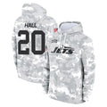 NY.Jets #20 Breece Hall Player Arctic Camo Salute to Service Pullover Hoodies Limited Game Odoa Stitched Jerseys