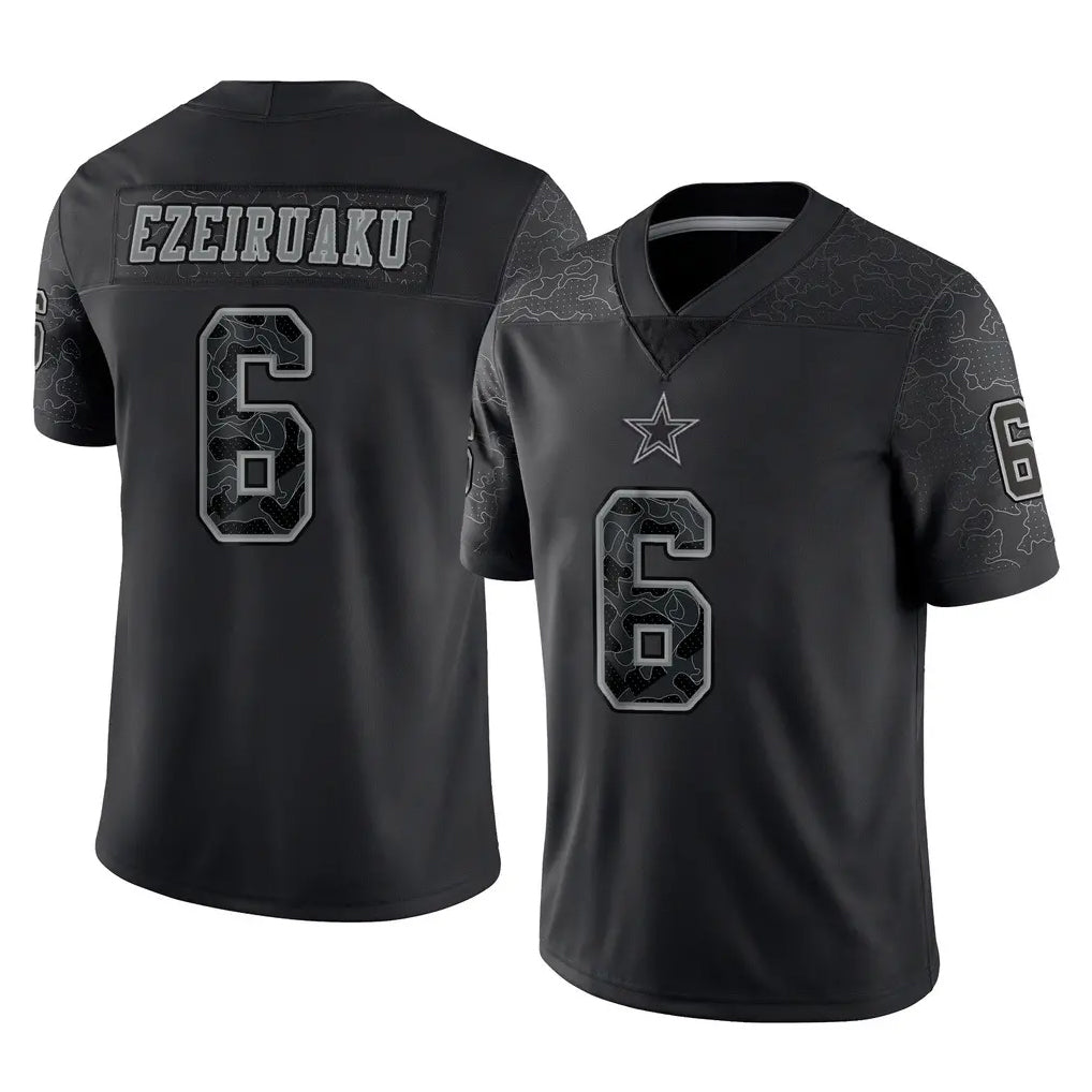 D.Cowboys #6 Donovan Ezeiruaku Player Black Limited Reflective Home Game Odoa Stitched Jerseys