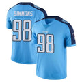 T.Titans #98 Jeffery Simmons Player Light Blue Limited Color Rush Home Game Odoa Stitched Jerseys