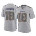 M.Vikings #18 Justin Jefferson Player Gray Atmosphere Fashion Home Game Odoa Stitched Jerseys