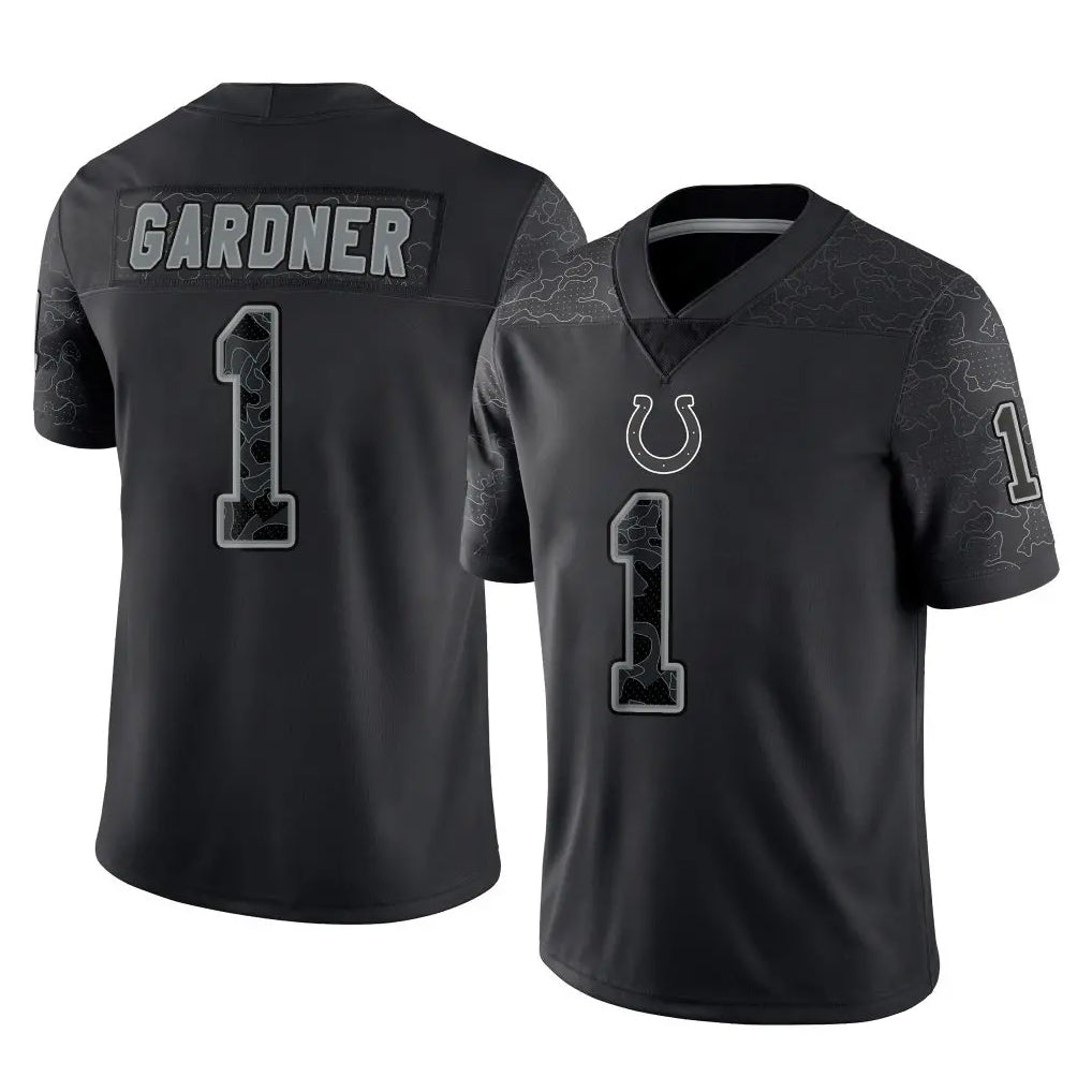 IN.Colts #1 Sauce Gardner Player Black Reflective Limited Game Odoa Stitched Jerseys
