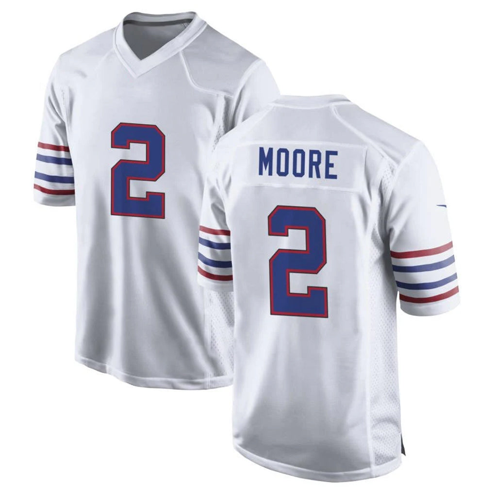 B.Bills #2 DJ Moore Player White Alternate Game Odoa Stitched Jerseys