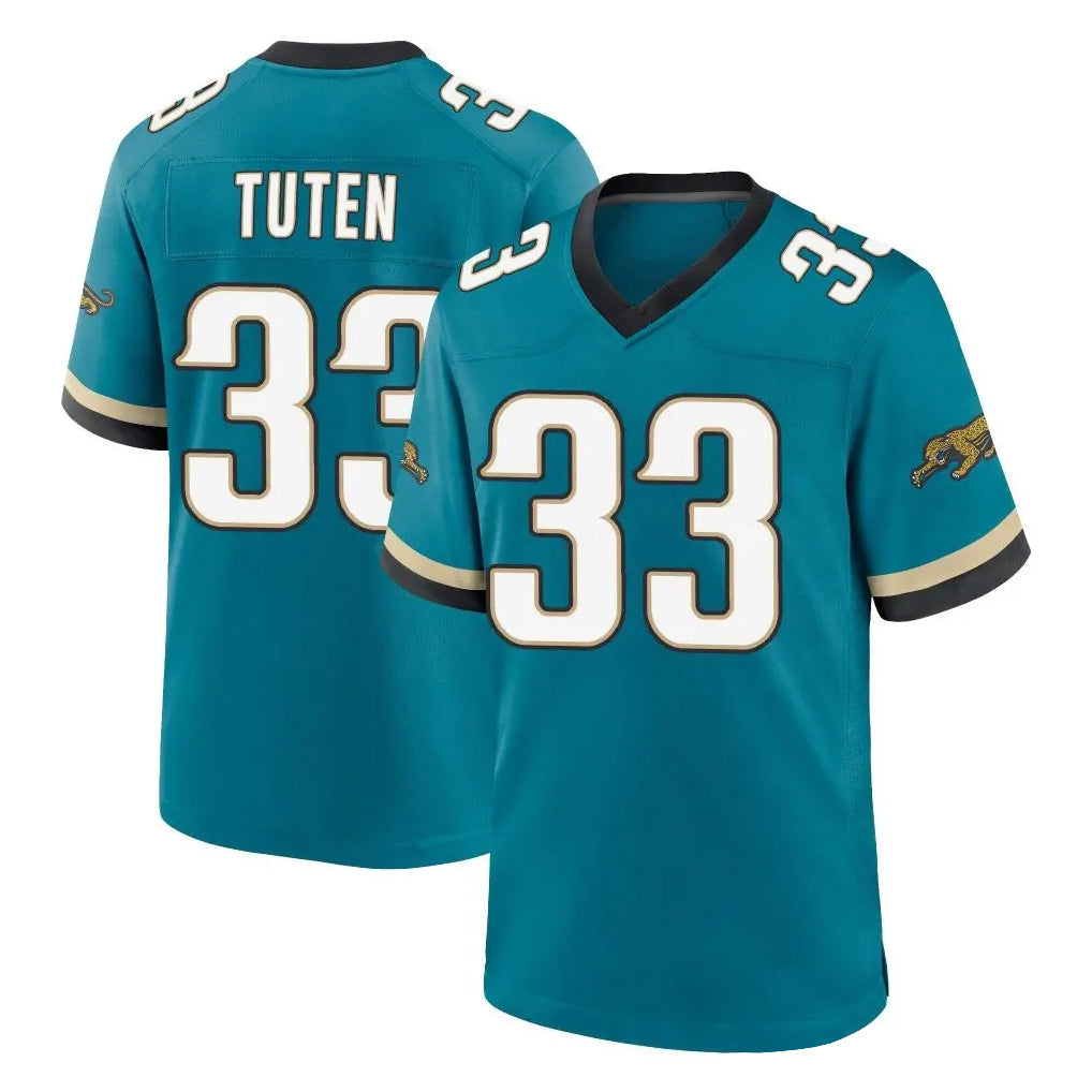 J.Jaguars #33 Bhayshul Tuten Player Teal Prowler Throwback Limited Home Game Odoa Stitched Jerseys