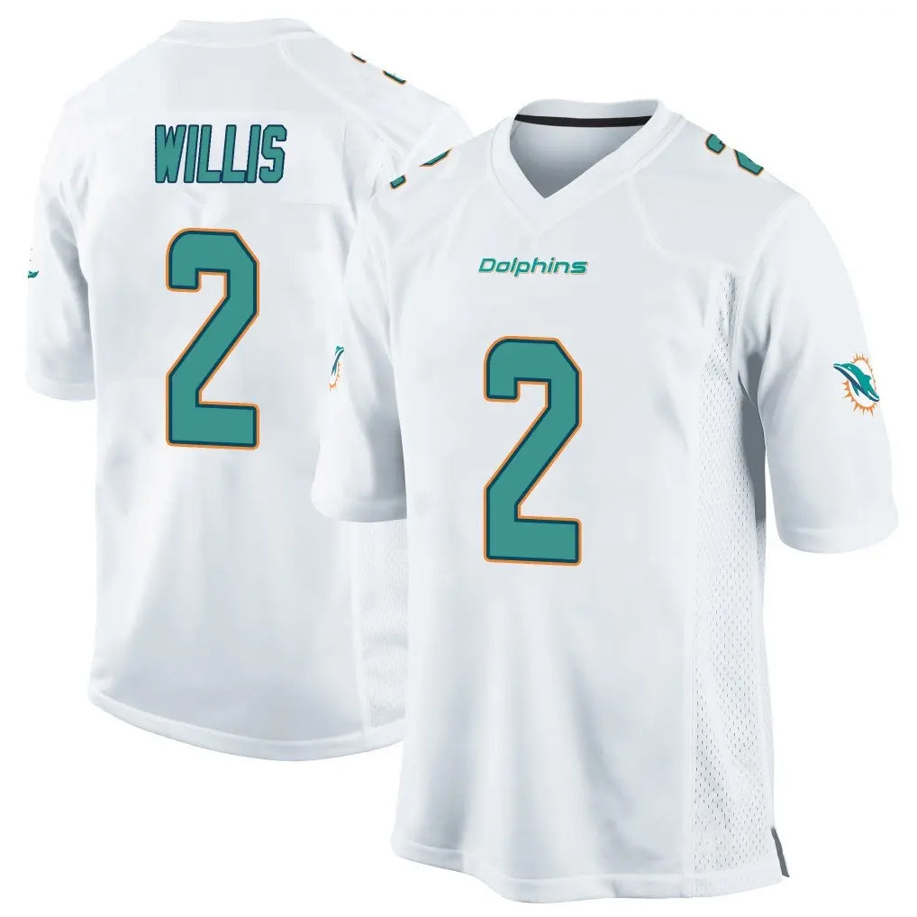 M.Dolphins #2 Malik Willis Player White Home Game Odoa Stitched Jerseys