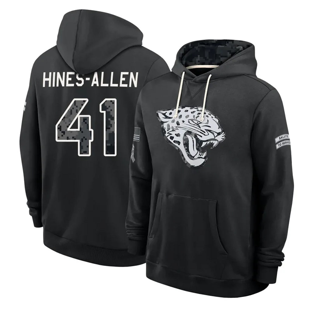 J.Jaguars #41 Josh Hines-Allen Player 2026 Black Logo Pullover Hoodies Limited Game Odoa Stitched Jerseys
