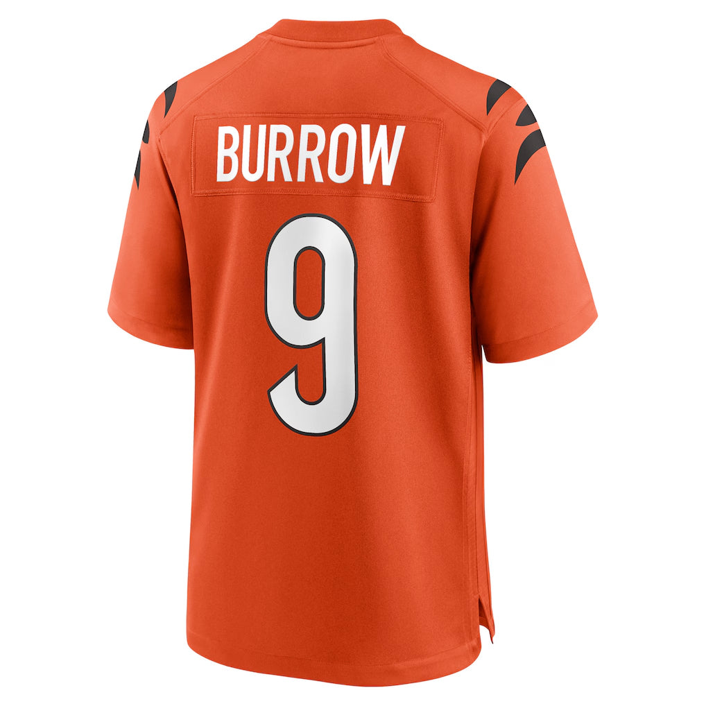 C.Bengals #9 Joe Burrow Player Orange Home Game Odoa Stitched Jerseys