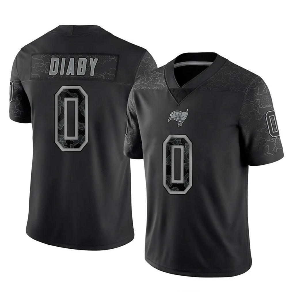 TB.Buccaneers #0 Yaya Diaby Player Black Reflective Limited Home Game Odoa Stitched Jerseys