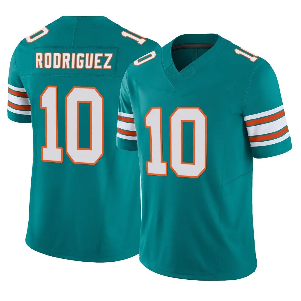 M.Dolphins #10 Jacob Rodriguez Player Aqua Limited Alternate Vapor F.U.S.E. Home Game Odoa Stitched Jerseys