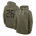 T.Titans #26 Marcus Harris Player Olive Salute to Service Hoodies Home Game Odoa Stitched Jerseys