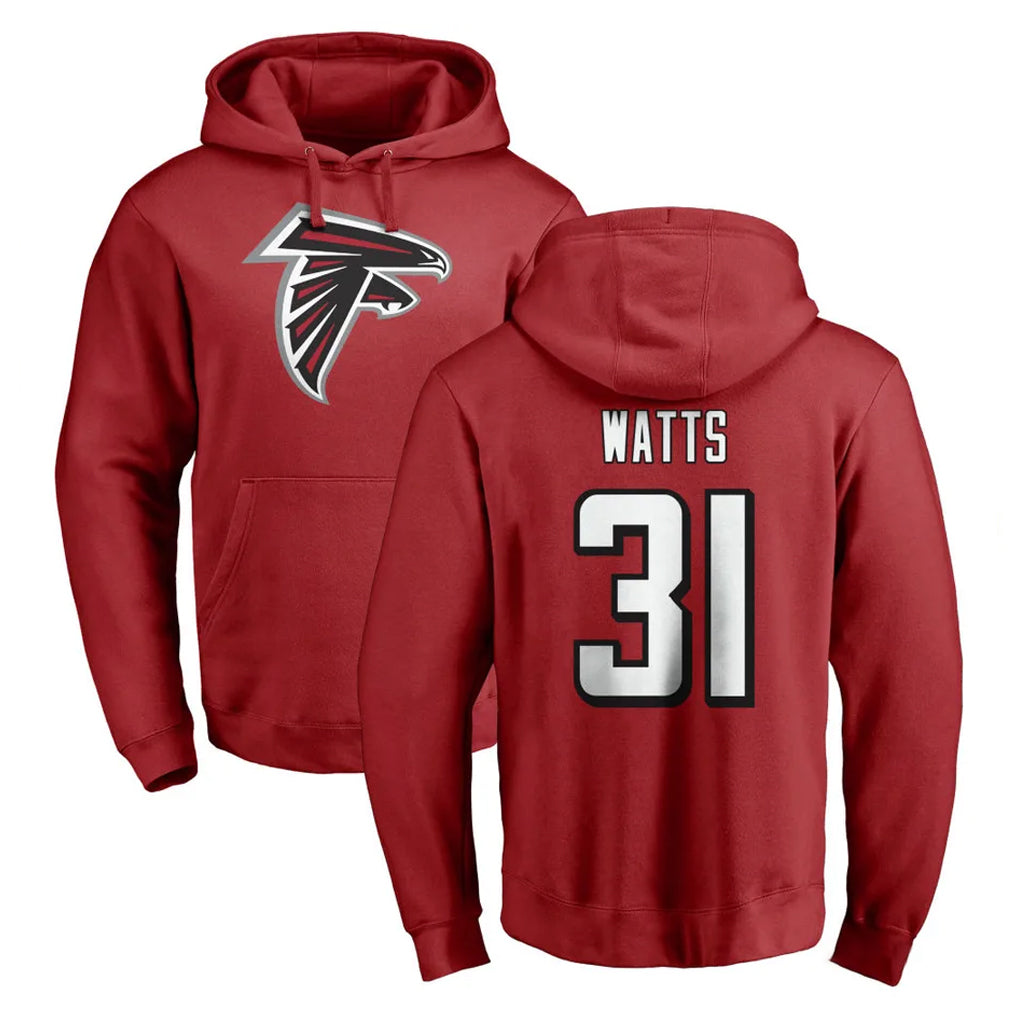 A.Falcons #31 Xavier Watts Player Red Pullover Hoodies Home Game Odoa Stitched Jerseys