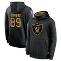 LV.Raiders #89 Brock Bowers Player Black Salute to Service Hoodies Limited Game Odoa Stitched Jerseys