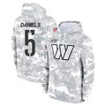 W.Commanders #5 Jayden Daniels Player Arctic Camo Limited Salute to Service Pullover Hoodies Game Odoa Stitched Jerseys