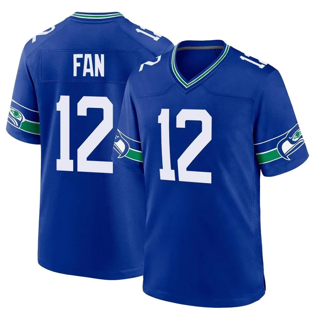 S.Seahawks #12 12th Fan Player Royal Throwback Home Game Odoa Stitched Jerseys