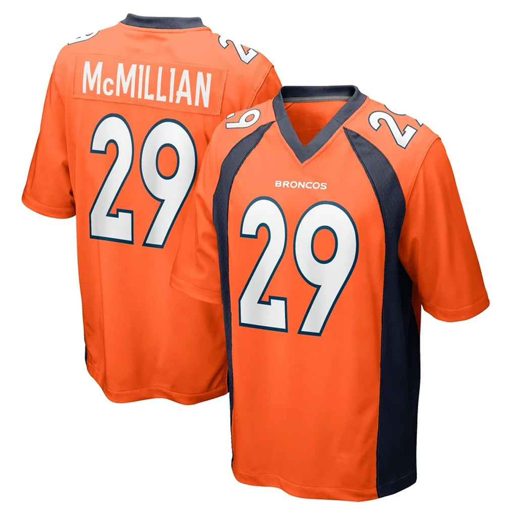 D.Broncos #29 Ja'Quan McMillian Player Orange Color Home Game Odoa Stitched Jerseys