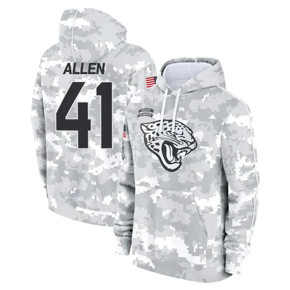 J.Jaguars #41 Josh Hines-Allen Player Arctic Camo Salute to Service Hoodies Limited Game Odoa Stitched Jerseys
