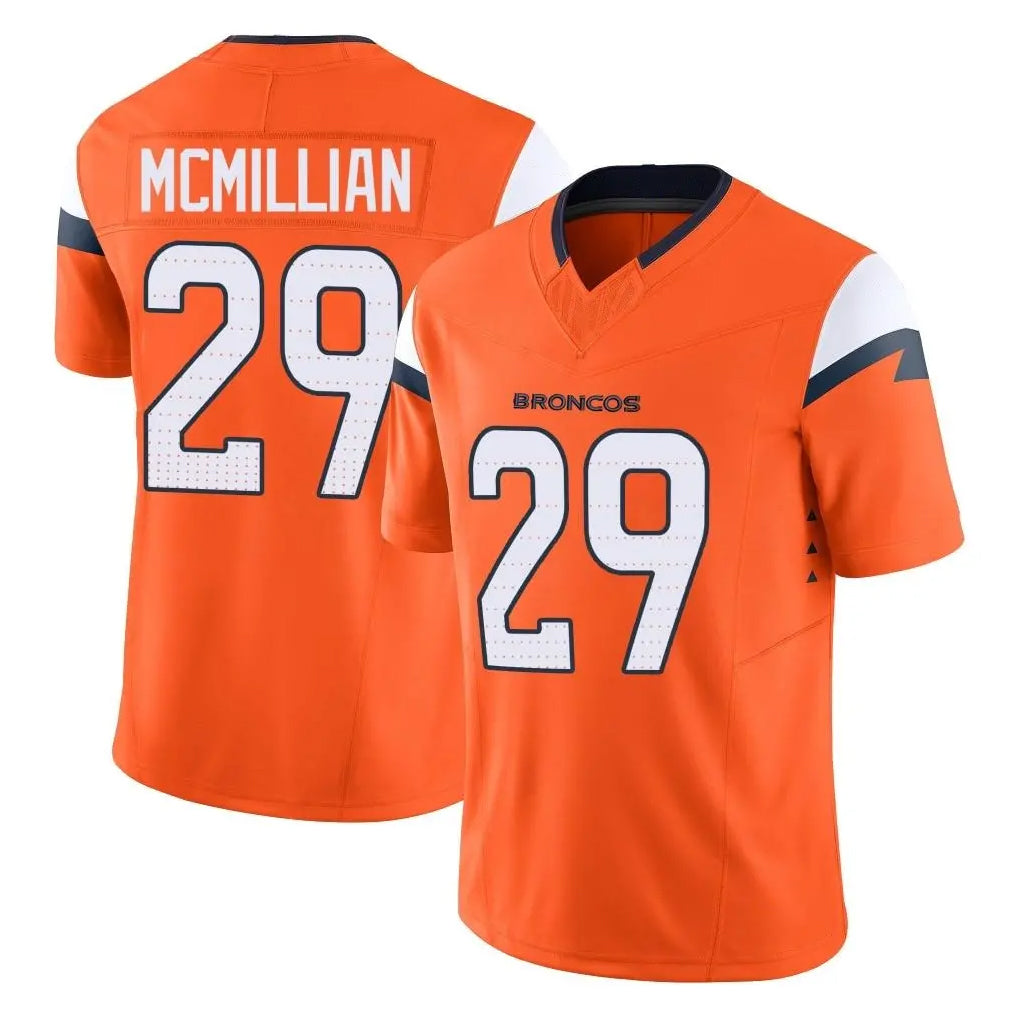 D.Broncos #29 Ja'Quan McMillian Player Orange Vapor F.U.S.E. Limited Home Game Odoa Stitched Jerseys