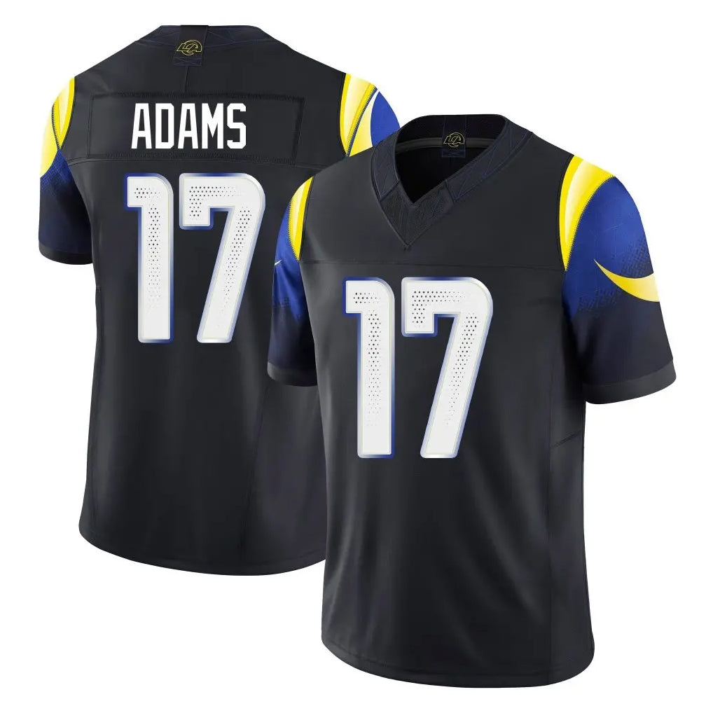 LA.Rams #17 Davante Adams Player Black Midnight Rivalries Collection Limited Home Game Odoa Stitched Jerseys