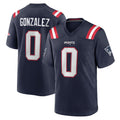 NE.Patriots #0 Christian Gonzalez Player Navy Home Game Odoa Stitched Jerseys