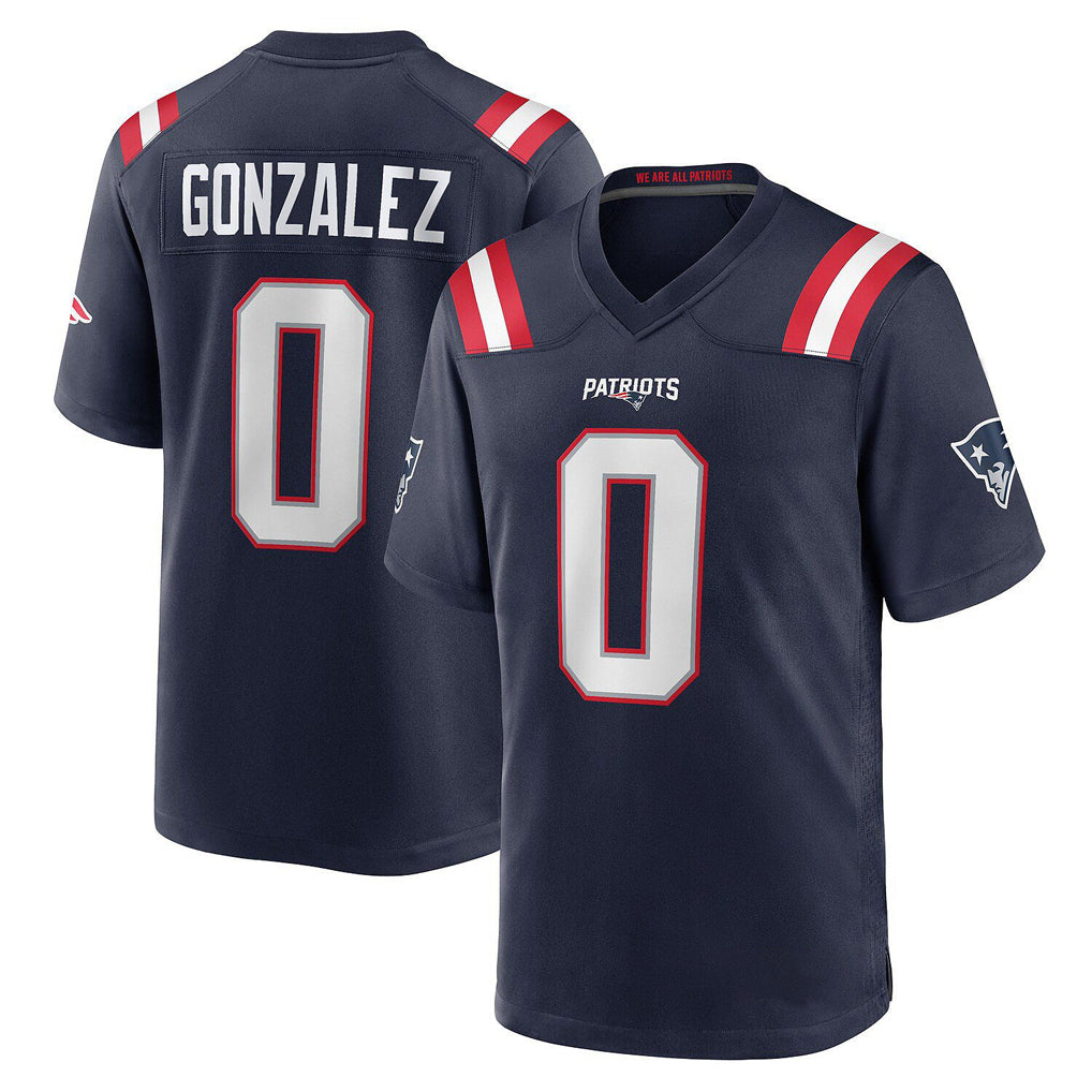 NE.Patriots #0 Christian Gonzalez Player Navy Home Game Odoa Stitched Jerseys