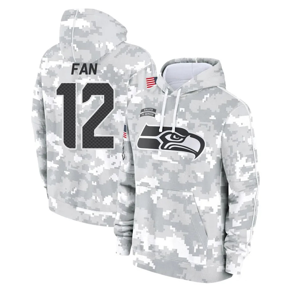 S.Seahawks #12 12th Fan Player Arctic Camo Limited Salute to Service Pullover Hoodies Game Odoa Stitched Jerseys