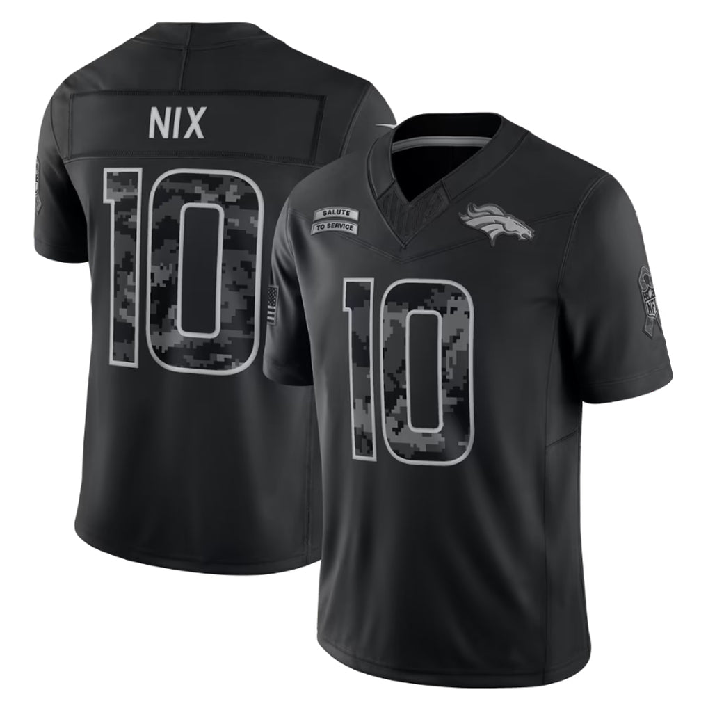 Odoa D.Broncos #10 Bo Nix Player Black Limited 2026 Salute to Service Home Game Stitched Jerseys