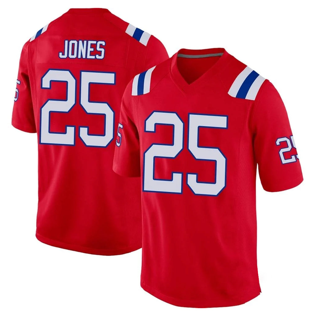 NE.Patriots #25 Marcus Jones Player Red Home Game Odoa Stitched Jerseys