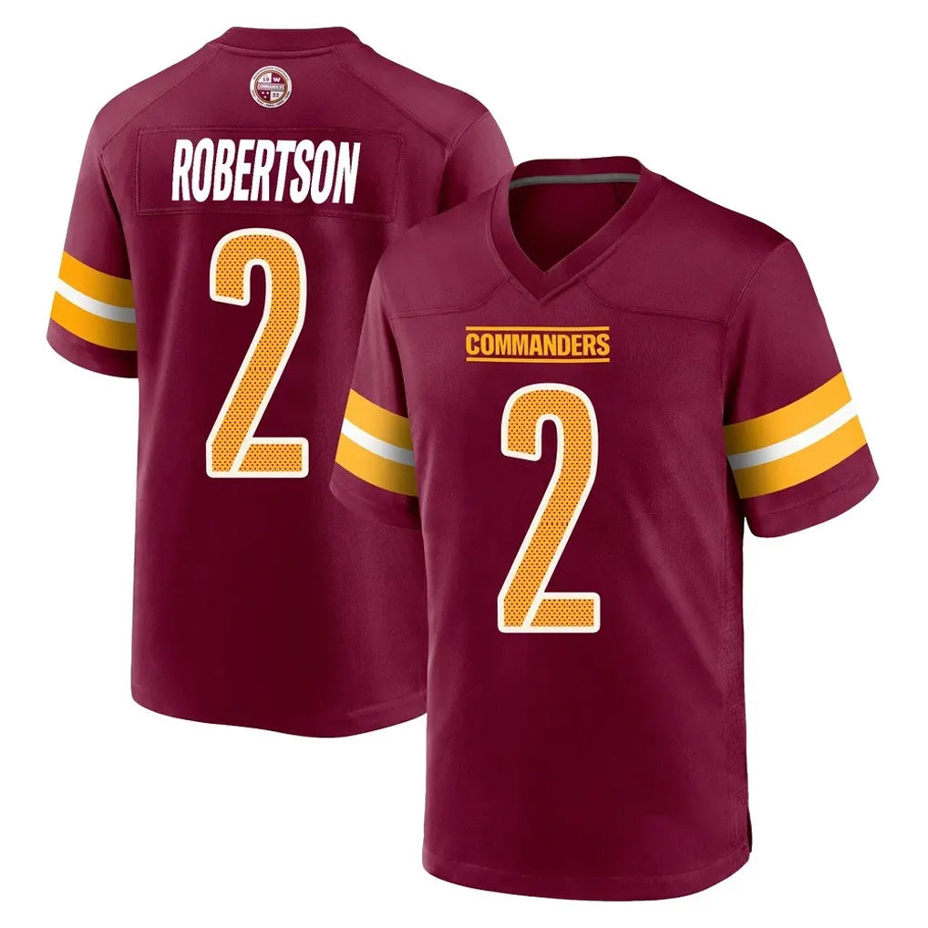 W.Commanders #2 Amik Robertson Player Burgundy Home Game Odoa Stitched Jerseys
